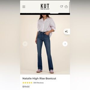 Brand NWT KUT from the Kloth Women's Blue High Rise Bootcut Jeans